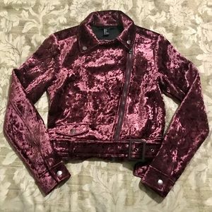 Forever 21 Purple Velvet Motorcycle Jacket